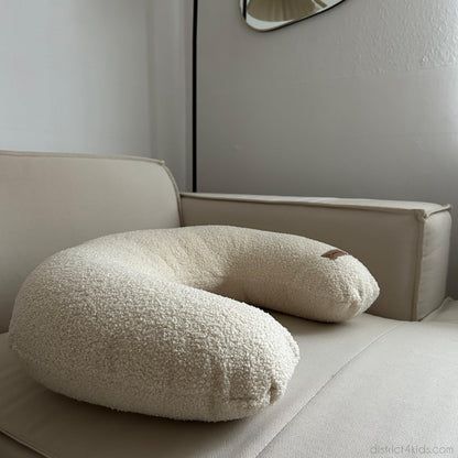 Stillkissen U-Form Teddystoff Boucle mit abnehmbaren Bezug – ergonomisches Mondstillkissen