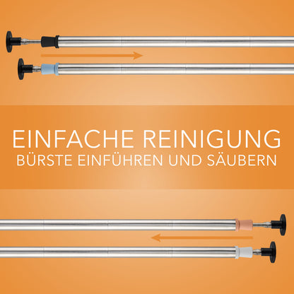 Wiederverwendbare Strohhalme aus Edelstahl & Silikon Trinkhalme Schwarz Rosa- 2er Set