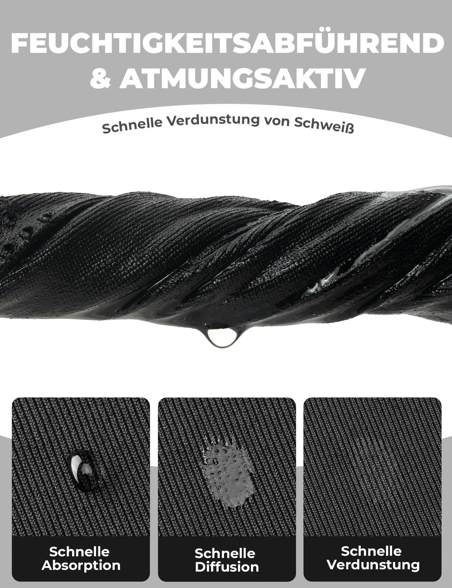 Sturmhaube Balaclava, Atmungsaktive Skimaske Schwarz-Grau