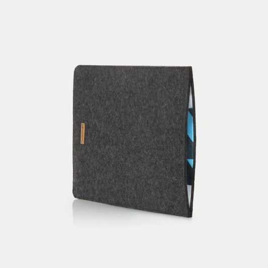 Hülle für Galaxy Tab S7+ | aus Filz und Bio-Baumwolle | anthrazit - shapes | Modell "LET"