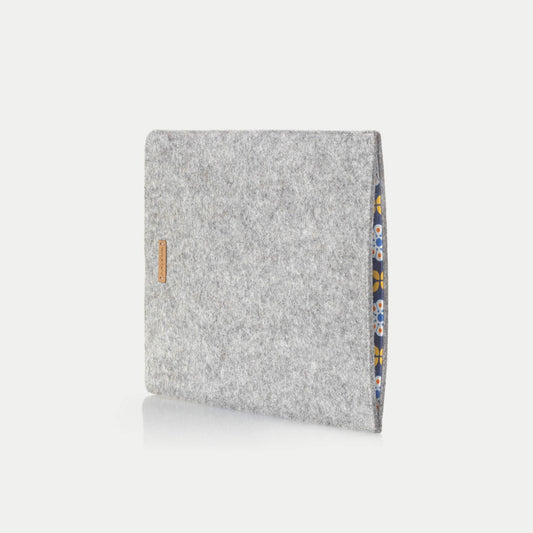Hülle für iPad Mini - 6. Gen | aus Filz und Bio-Baumwolle | hellgrau - bloom | Modell "LET"