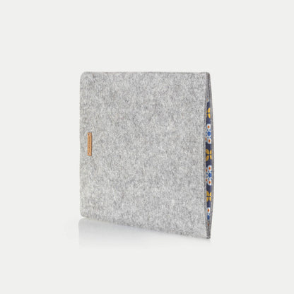 Case for Galaxy Tab S6 | Made of felt and organic cotton | Light gray - bloom | Model "LET"
