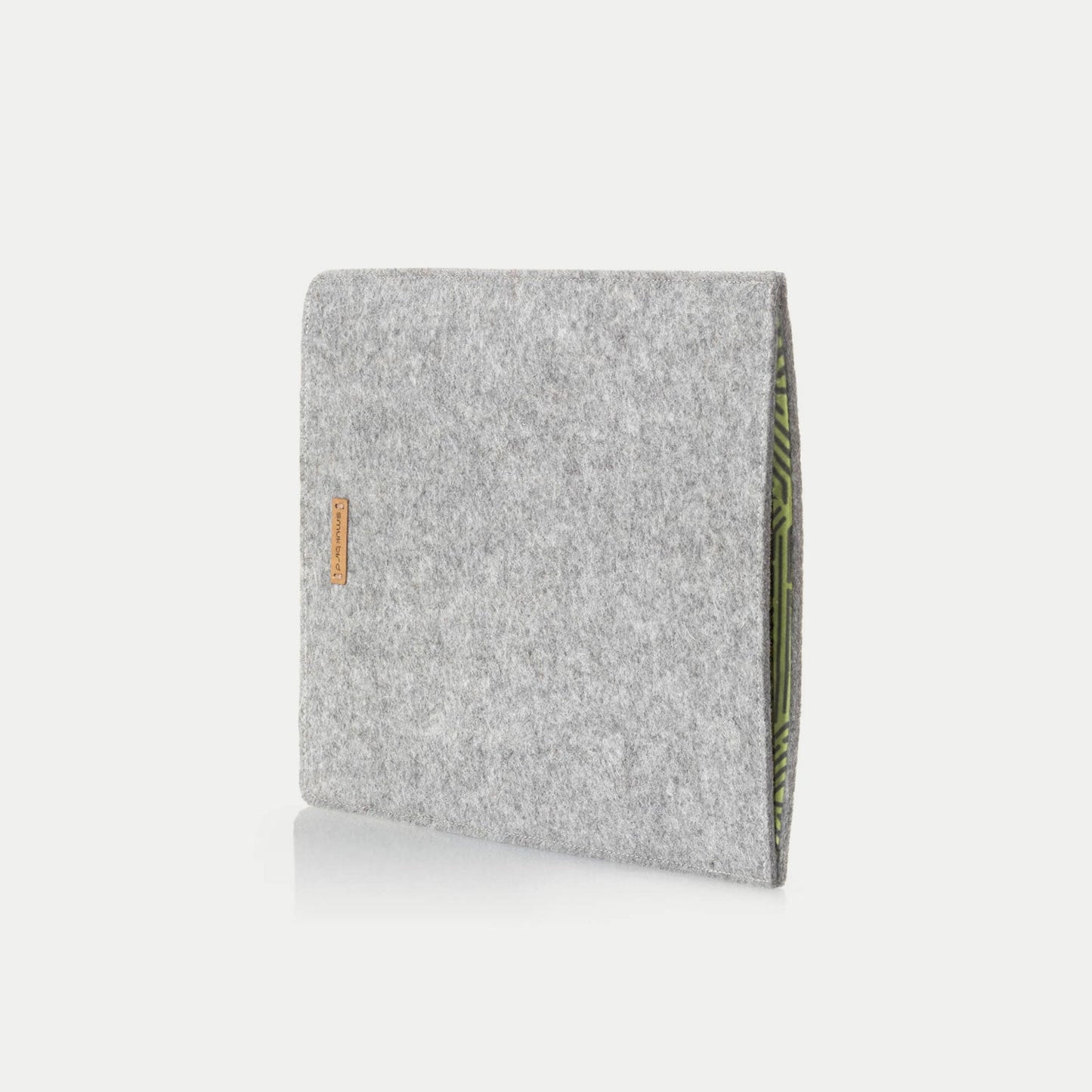 Custom-made E-Ink tablet case | made of felt and organic cotton | light gray - Stripes | Model "LET"