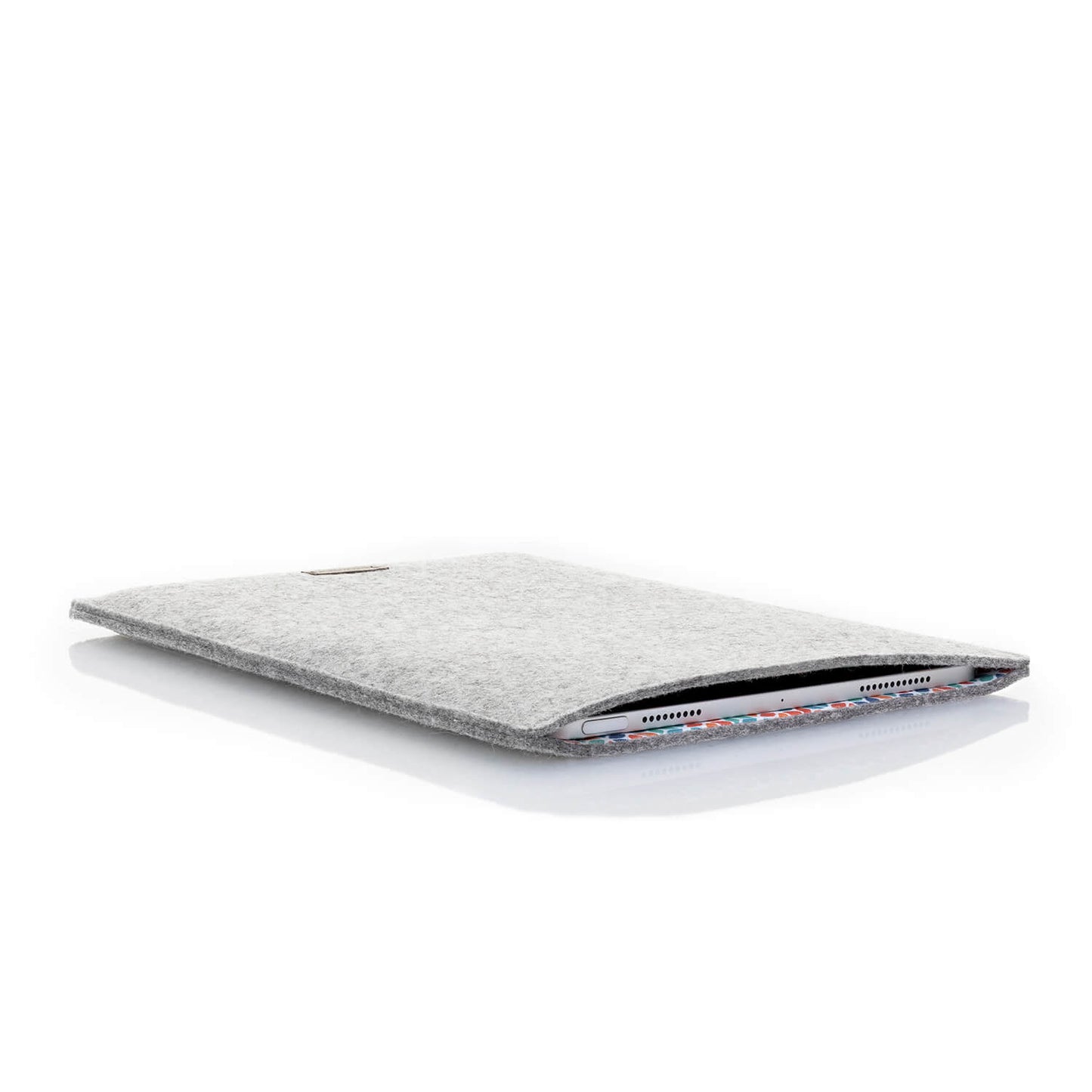 Case for Galaxy Tab A8.0 | Made of felt and organic cotton | Light gray - colorful | Model "LET"