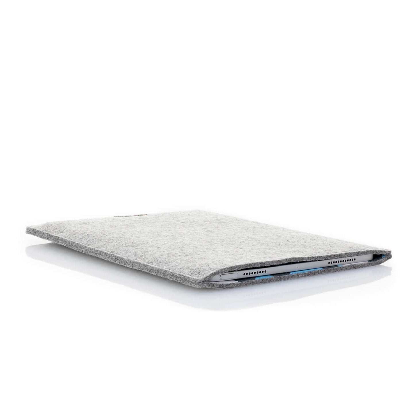Case for Galaxy Tab A7 Lite | Made of felt and organic cotton | Light gray - shapes | Model "LET"