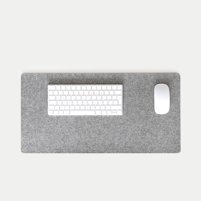 Felt and cork desk pad | 30 x 60 cm | light grey