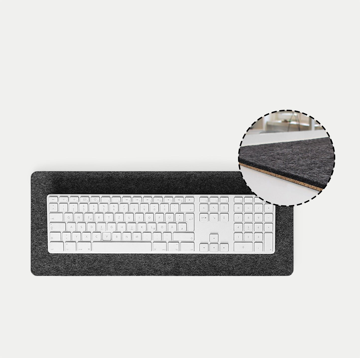 Felt and cork desk pad | 20 x 50 cm | anthracite