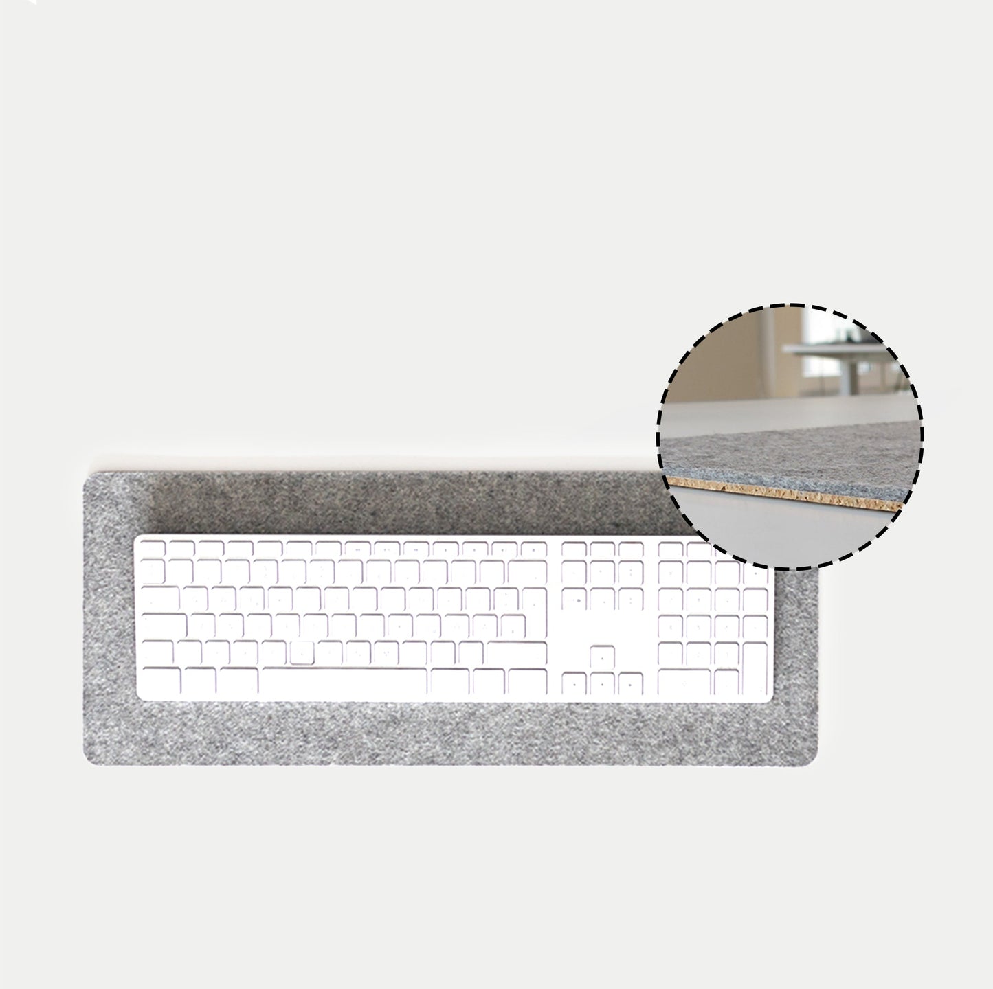 Felt and cork desk pad | 20 x 50 cm | light grey