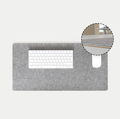 Felt and cork desk pad | 30 x 60 cm | light grey