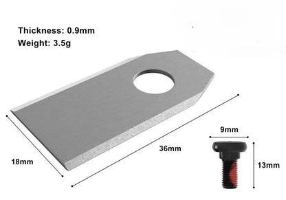 30x Edelstahl Messer für Sunseeker X9 & X9 Plus RTK | 36x18mm