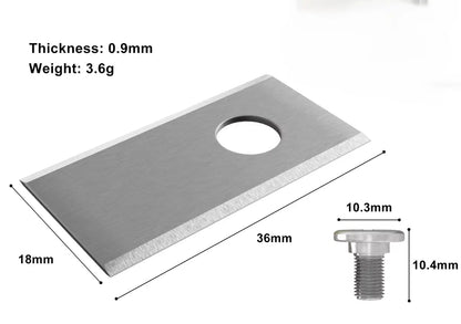 30x Edelstahl Messer für alle Parkside Mähroboter | Universal | 36x18mm