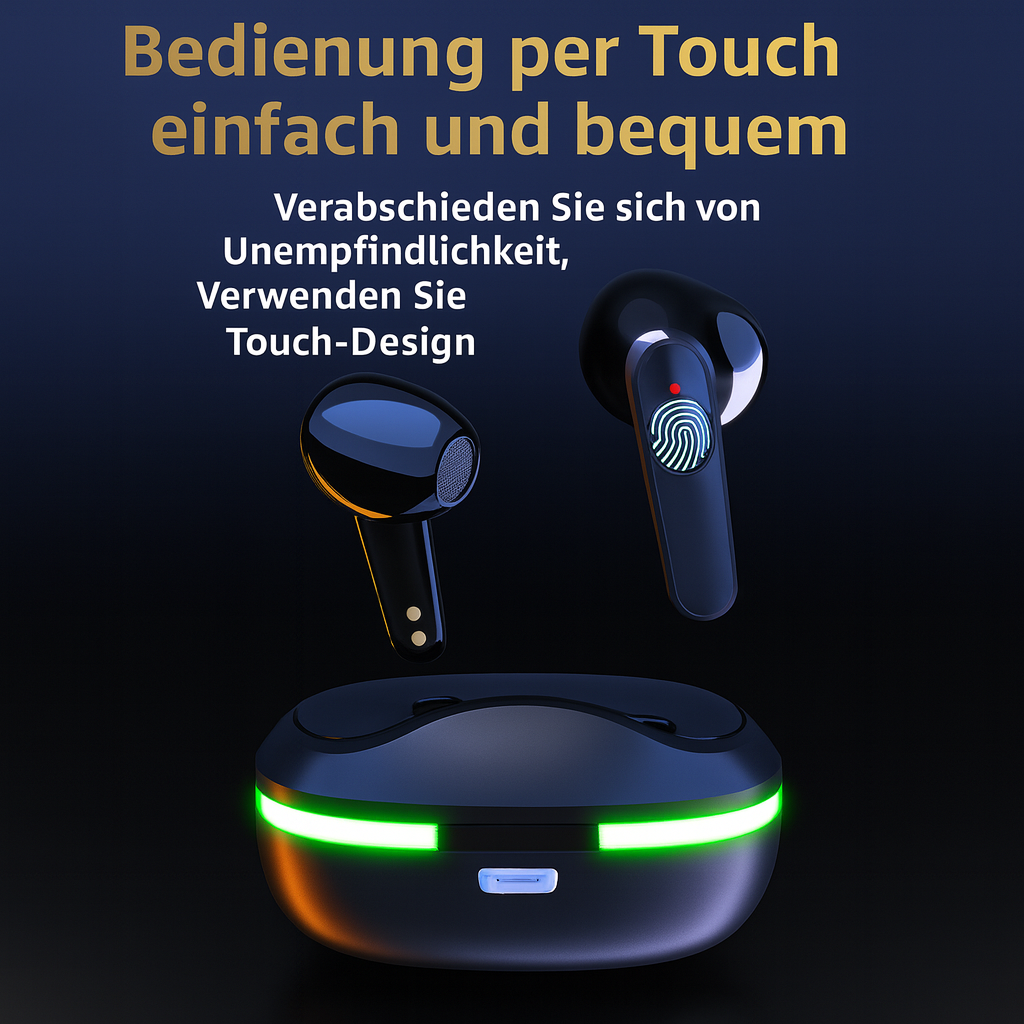 TWS Bluetooth 5.0 In-Ear Kopfhörer Kabellos Touch IPX4 LED Ladecase
