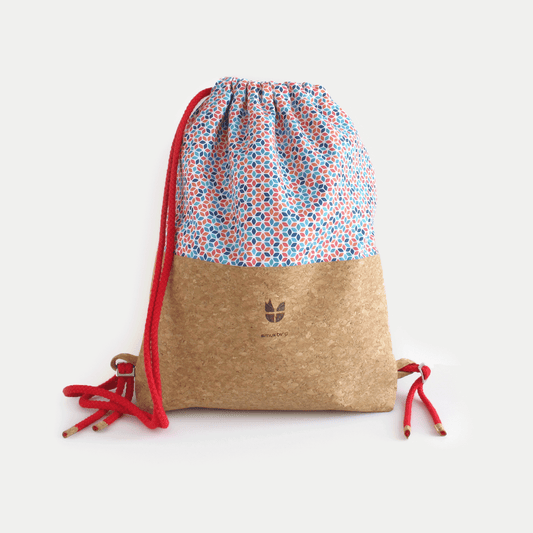 Turnbeutel, Rucksack | aus Baumwolle und Kork | Colorful