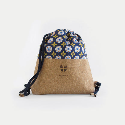 Turnbeutel für Kinder, kleiner Rucksack | aus Bio-Baumwolle und Kork | Bloom