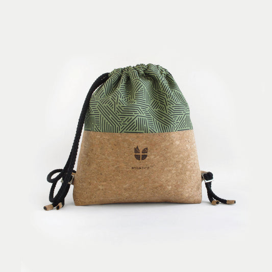 Turnbeutel für Kinder, kleiner Rucksack | aus Baumwolle und Kork | Stripes