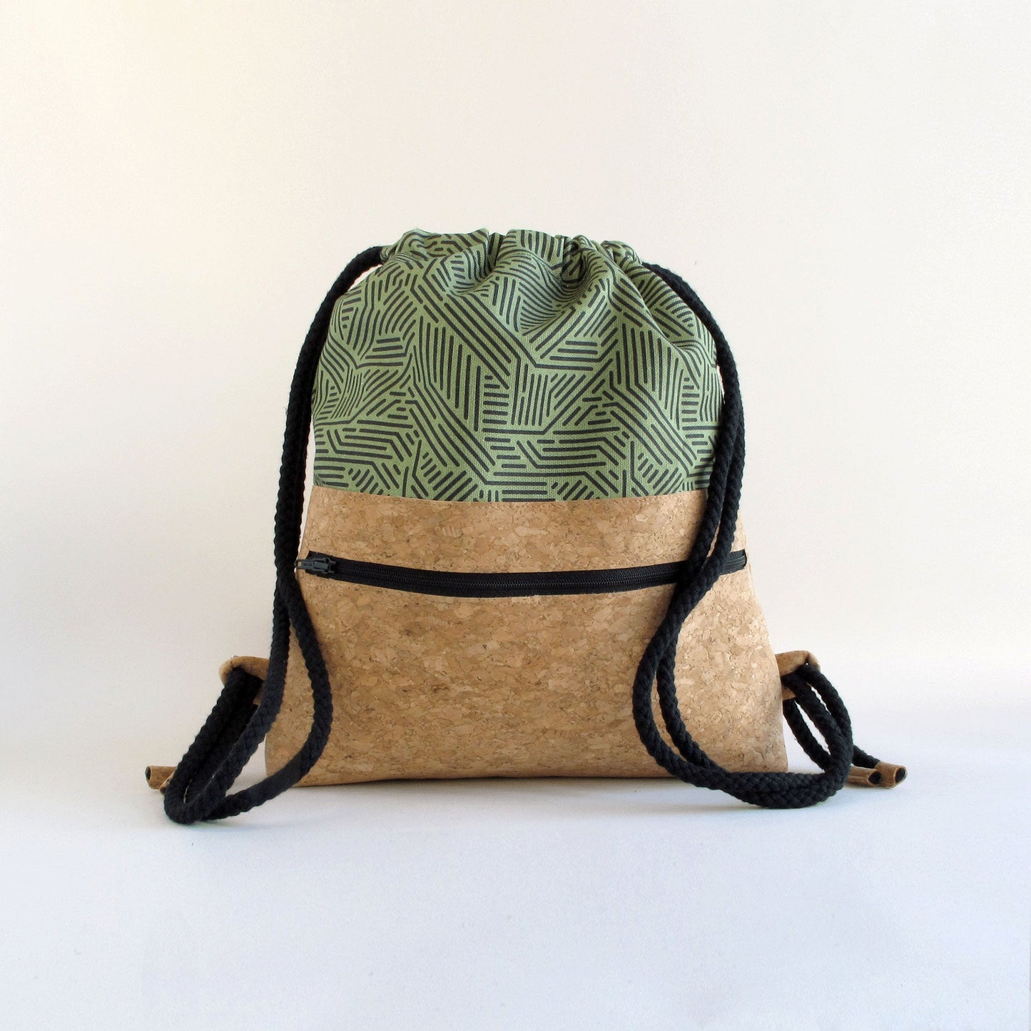 Turnbeutel für Kinder, kleiner Rucksack | aus Baumwolle und Kork | Stripes