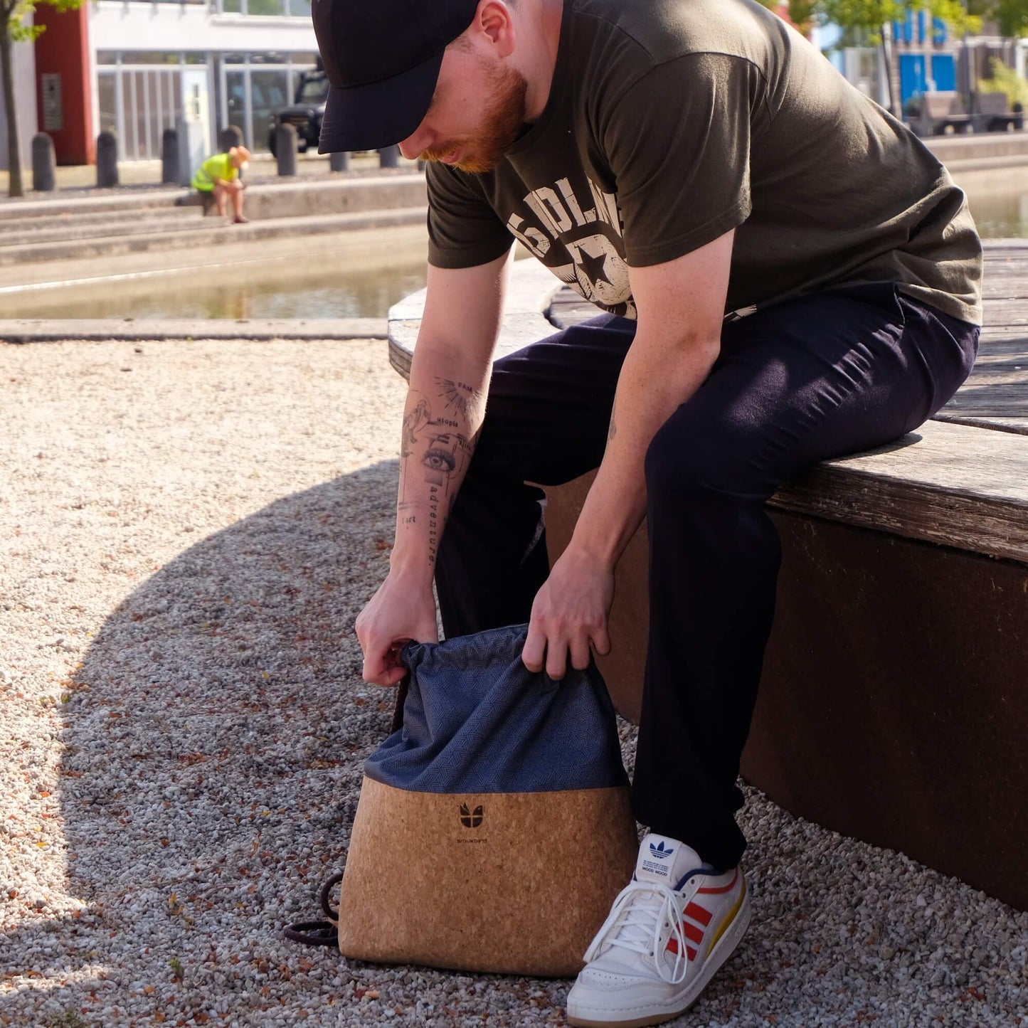 Turnbeutel, Rucksack | aus Baumwolle und Kork | Bloom