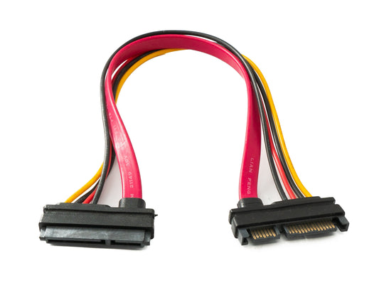 SYSTEM-S SATA Kabel 30 cm 22Pin 7+15 Stecker zu Buchse für Festplatte