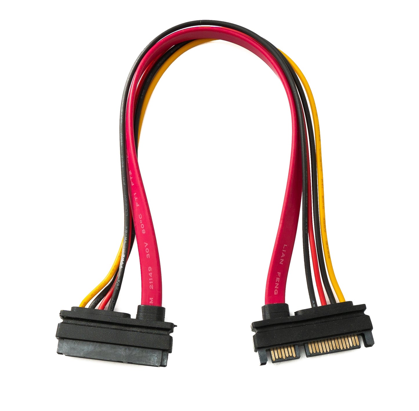 SYSTEM-S SATA Kabel 30 cm 22Pin 7+15 Stecker zu Buchse für Festplatte