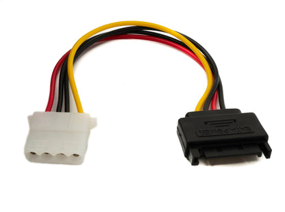 SYSTEM-S SATA Kabel 20 cm 15Pin Stecker zu IDE 4Pin Molex für Festplatte Laufwerke