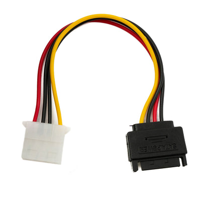 SYSTEM-S SATA Kabel 20 cm 15Pin Stecker zu IDE 4Pin Molex für Festplatte Laufwerke
