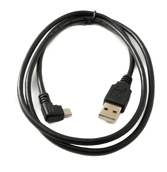 SYSTEM-S USB 2.0 Kabel 100 cm Micro B Stecker zu Typ A Stecker Right Angled Winkel in Schwarz