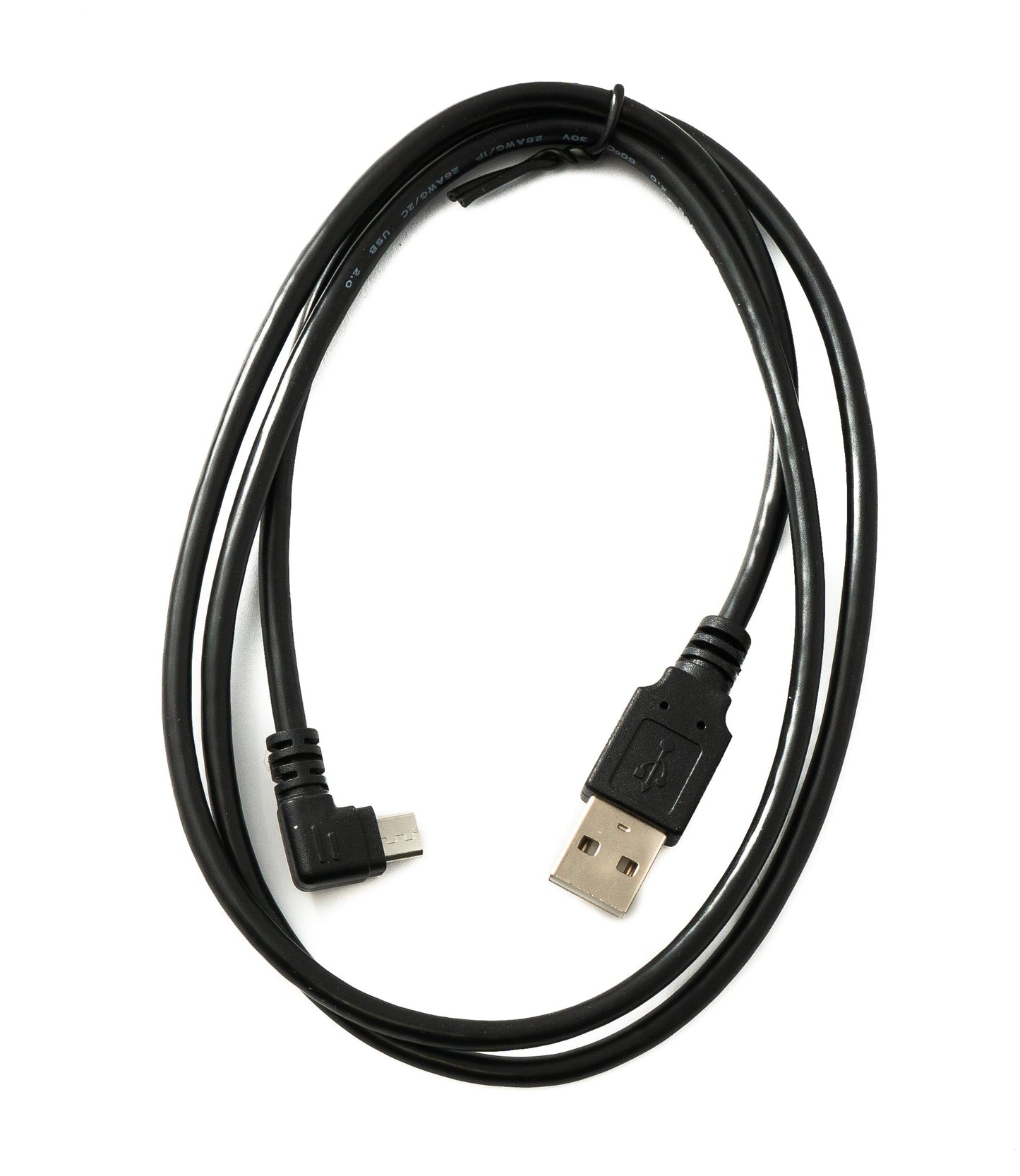 SYSTEM-S USB 2.0 Kabel 100 cm Micro B Stecker zu Typ A Stecker Right Angled Winkel in Schwarz