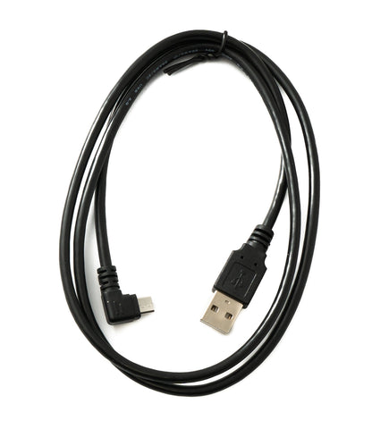 SYSTEM-S USB 2.0 Kabel 100 cm Micro B Stecker zu Typ A Stecker Right Angled Winkel in Schwarz