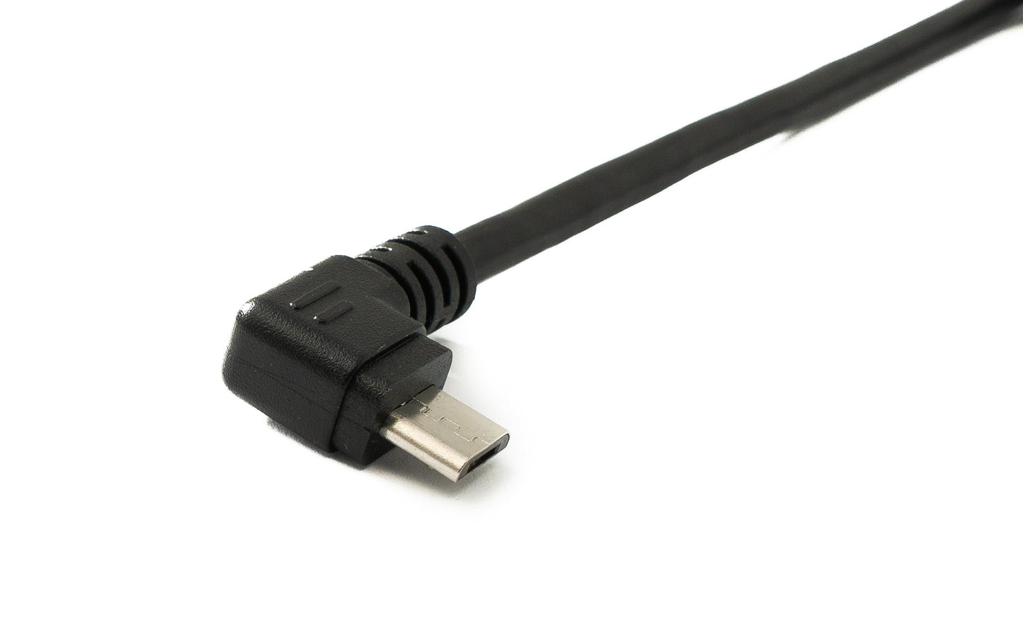 SYSTEM-S USB 2.0 Kabel 100 cm Micro B Stecker zu Typ A Stecker Right Angled Winkel in Schwarz