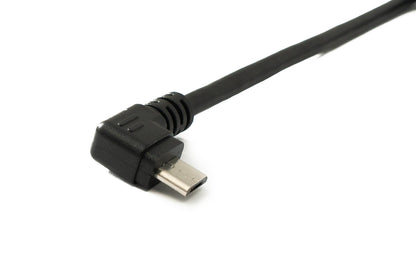 SYSTEM-S USB 2.0 Kabel 100 cm Micro B Stecker zu Typ A Stecker Right Angled Winkel in Schwarz