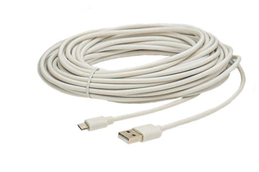 SYSTEM-S USB 2.0 cable 10 m Micro B plug to Type A plug in white