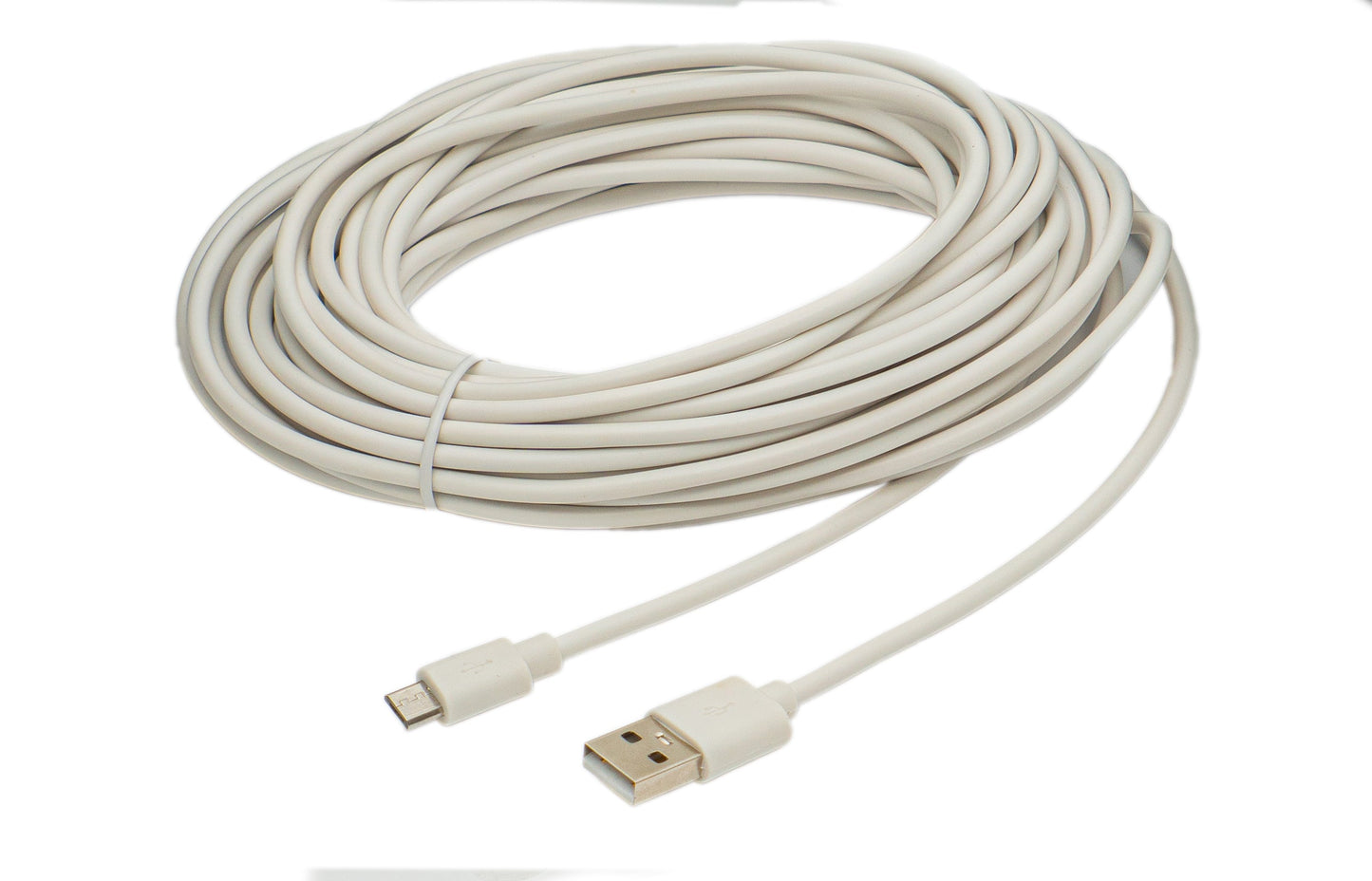 SYSTEM-S USB 2.0 Kabel 10 m Micro B Stecker zu Typ A Stecker in Weiß