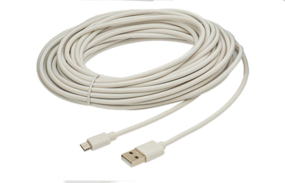SYSTEM-S USB 2.0 Kabel 10 m Micro B Stecker zu Typ A Stecker in Weiß