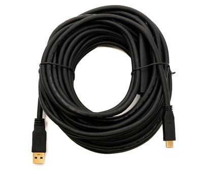 SYSTEM-S USB 3.1 Kabel 12 m Typ C Stecker zu 3.0 A Stecker Repeater 5 Gbit/s 100W in Schwarz
