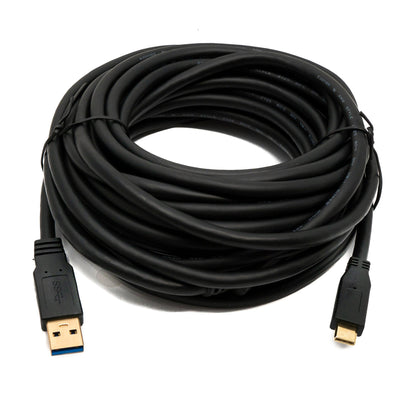 SYSTEM-S USB 3.1 Kabel 8 m Typ C Stecker zu 3.0 A Stecker 5 Gbit/s 100W in Schwarz