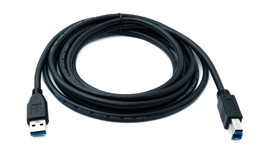 SYSTEM-S USB 3.0 Kabel 3 m Typ B Stecker zu A Stecker 5 Gbit/s 100W in Schwarz