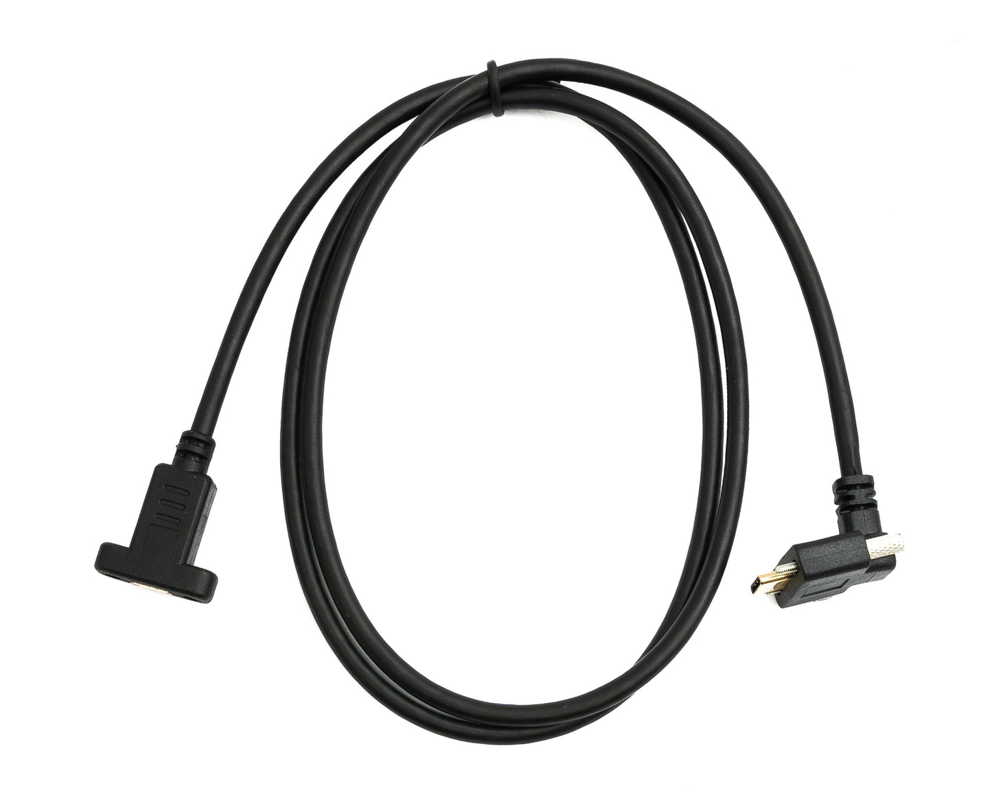 SYSTEM-S USB 3.1 Gen 2 Kabel 100 cm Typ C Stecker zu Buchse Doppel Schraube Up Down Angled Winkel
