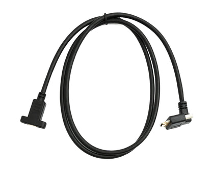 SYSTEM-S USB 3.1 Gen 2 Kabel 100 cm Typ C Stecker zu Buchse Doppel Schraube Up Down Angled Winkel