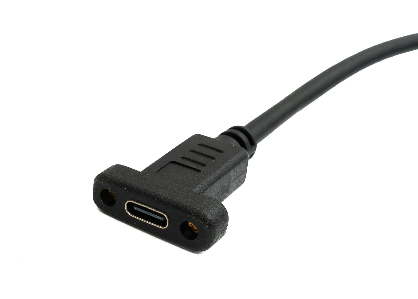 SYSTEM-S USB 3.1 Gen 2 Kabel 100 cm Typ C Stecker zu Buchse Doppel Schraube Up Down Angled Winkel