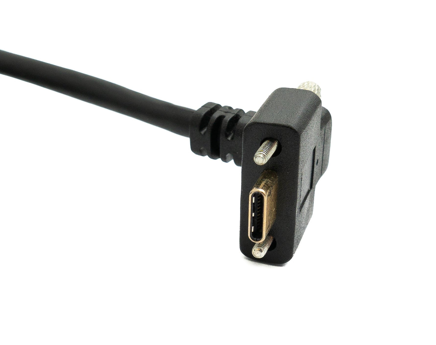 SYSTEM-S USB 3.1 Gen 2 Kabel 2 m Typ C Stecker zu Buchse Doppel Schraube Up Down Angled Winkel