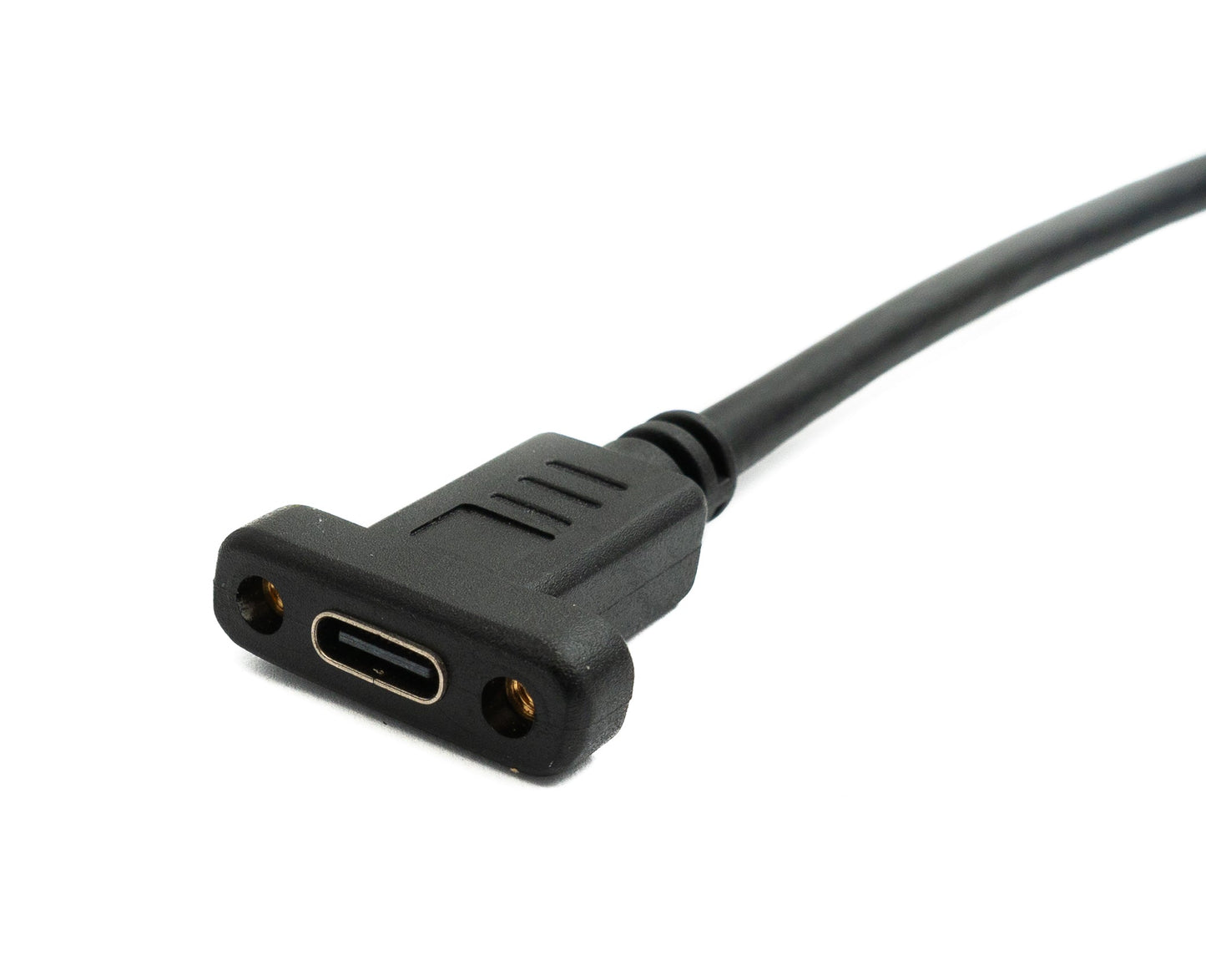 SYSTEM-S USB 3.1 Gen 2 Kabel 2 m Typ C Stecker zu Buchse Doppel Schraube Up Down Angled Winkel