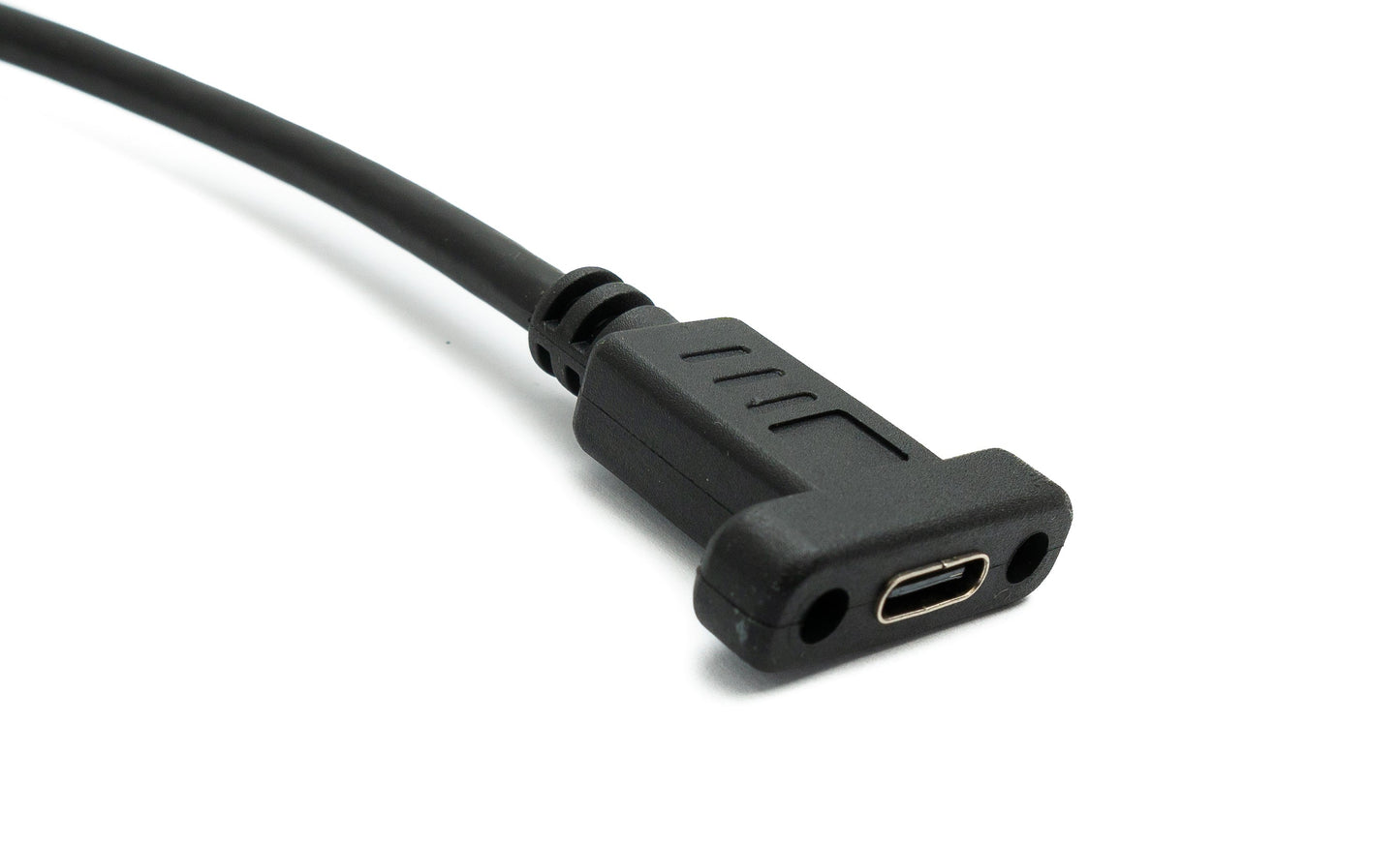 SYSTEM-S USB 3.1 Gen 2 Kabel 30 cm Typ C Stecker zu Buchse Doppel Schraube Up Down Angled Winkel