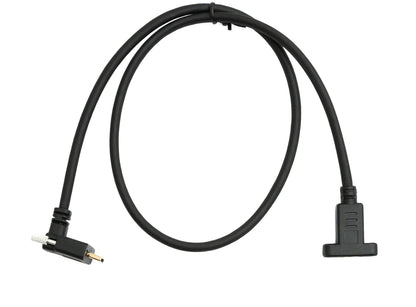 SYSTEM-S USB 3.1 Gen 2 Kabel 60 cm Typ C Stecker zu Buchse Doppel Schraube Up Down Angled Winkel