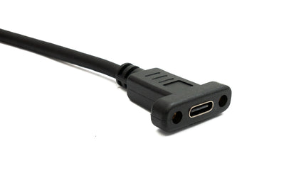 SYSTEM-S USB 3.1 Gen 2 Kabel 60 cm Typ C Stecker zu Buchse Doppel Schraube Up Down Angled Winkel