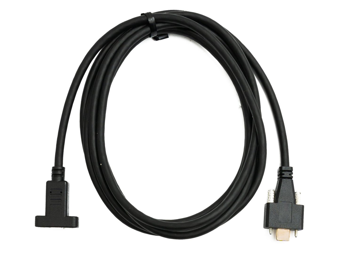 SYSTEM-S USB 3.1 Gen 2 Kabel 2 m Typ C Stecker zu Buchse Schraube in Schwarz