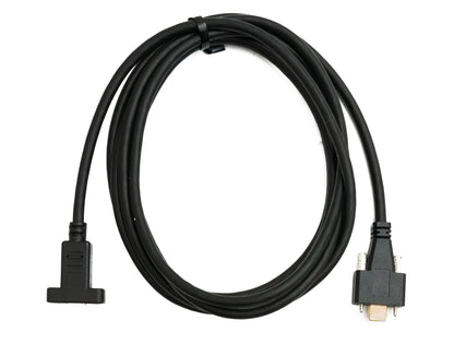 SYSTEM-S USB 3.1 Gen 2 Kabel 2 m Typ C Stecker zu Buchse Schraube in Schwarz