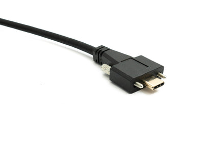 SYSTEM-S USB 3.1 Gen 2 Kabel 2 m Typ C Stecker zu Buchse Schraube in Schwarz