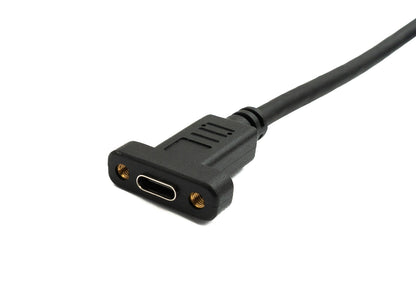 SYSTEM-S USB 3.1 Gen 2 Kabel 2 m Typ C Stecker zu Buchse Schraube in Schwarz
