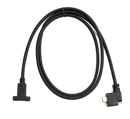 SYSTEM-S USB 3.1 Gen 2 Cable 100 cm Type C Male to Female Single Screw Left Right Angled