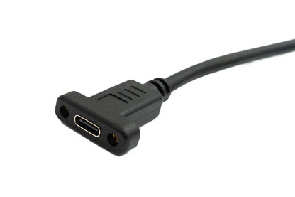 SYSTEM-S USB 3.1 Gen 2 Cable 100 cm Type C Male to Female Single Screw Left Right Angled